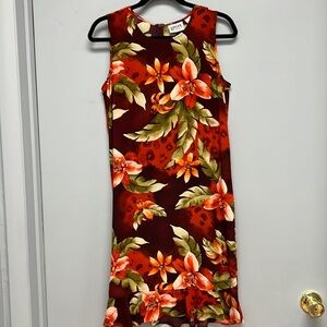 Chico’s Women’s Sleeveless 100% Silk Tropical/Floral Dress